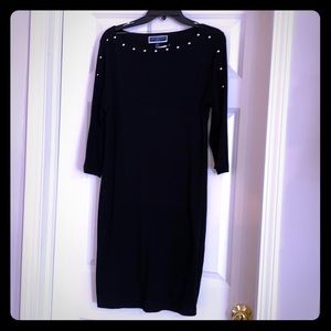 NWT Karen Scott Sport Black Cotton Studded Dress